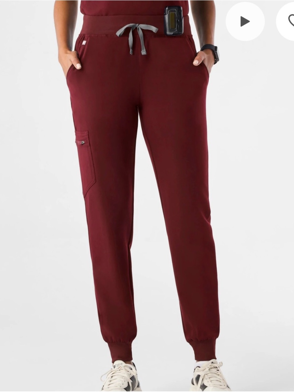 Figs Burgundy Zamora Jogger Pants